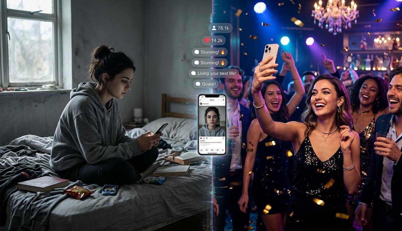 दिखावे की दुनिया: सोशल मीडिया पर फ़ेक हैपनिंग लाइफ़ का कड़वा सच